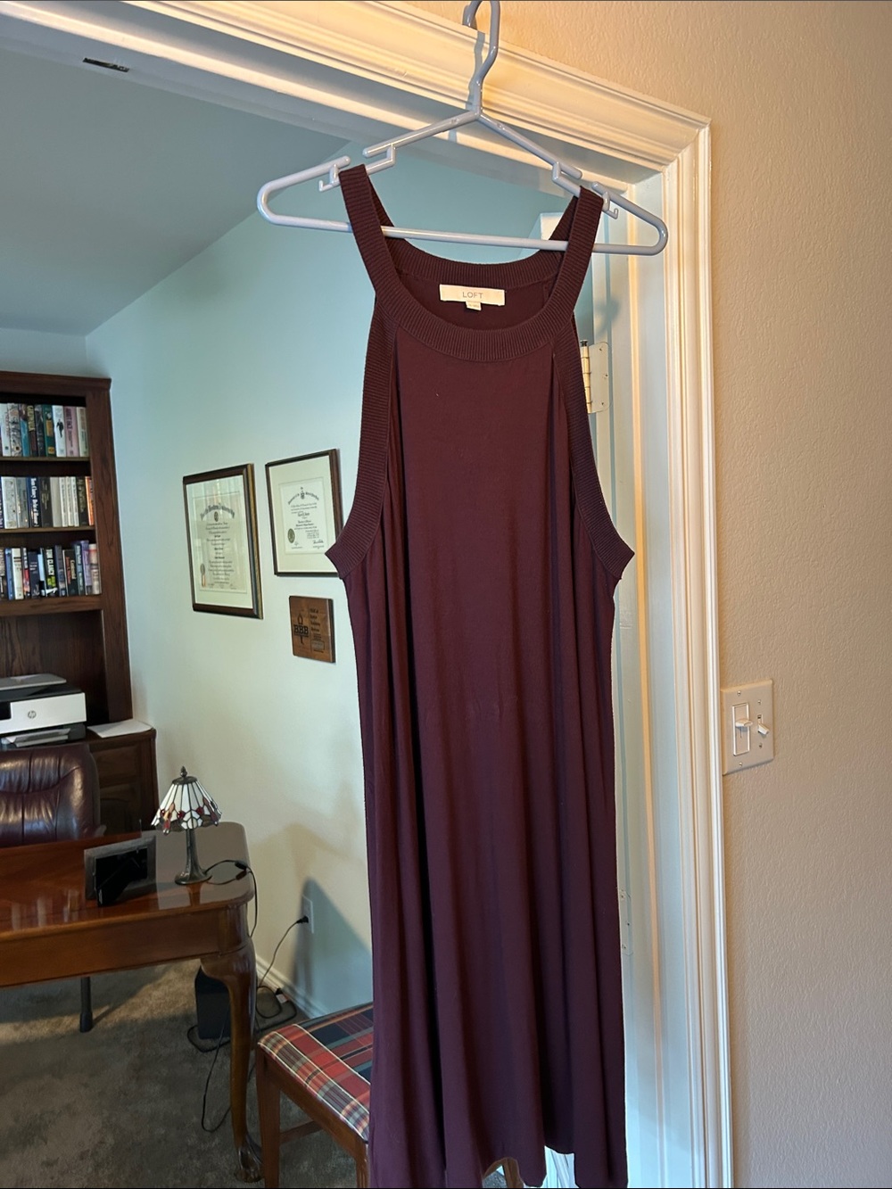 LOFT Halter Dress In Plum